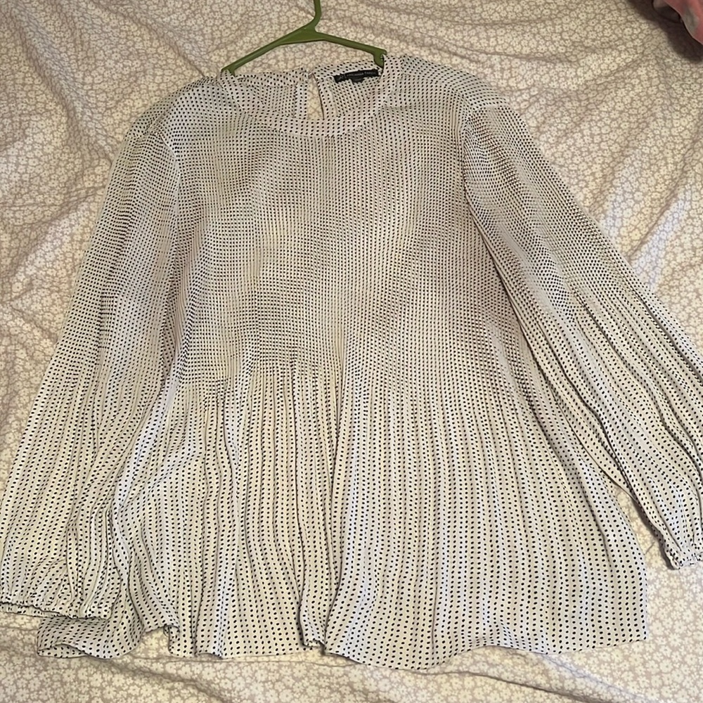 Adriana Papell Polkadot ruffle shirt